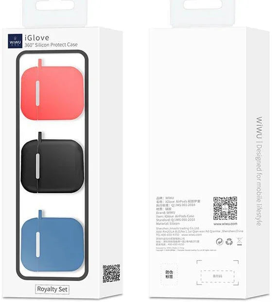 Wiwu Iglove Soft Silicone Cases For Apple Airpod - Royalty Set 3 Pcs Pack - Tashqila Wiwu Iglove Soft Silicone Cases For Apple Airpod - Royalty Set 3 Pcs Pack - Tashqila